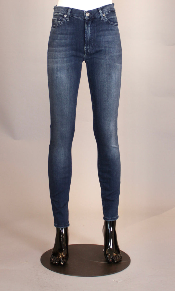 Jeans - High waist skinny - Mørkeblå