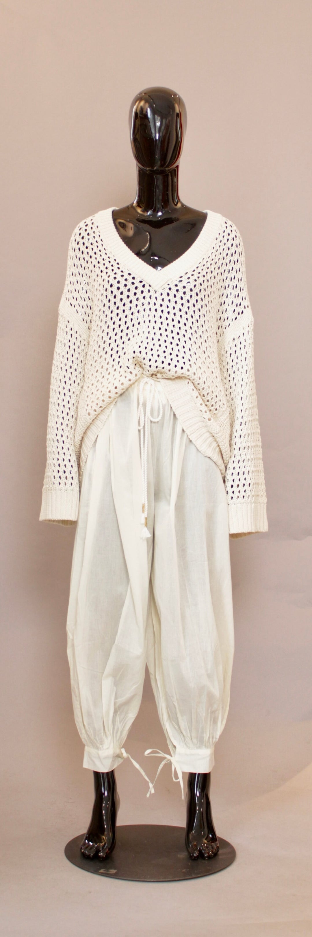 Bomullsbukse i off white