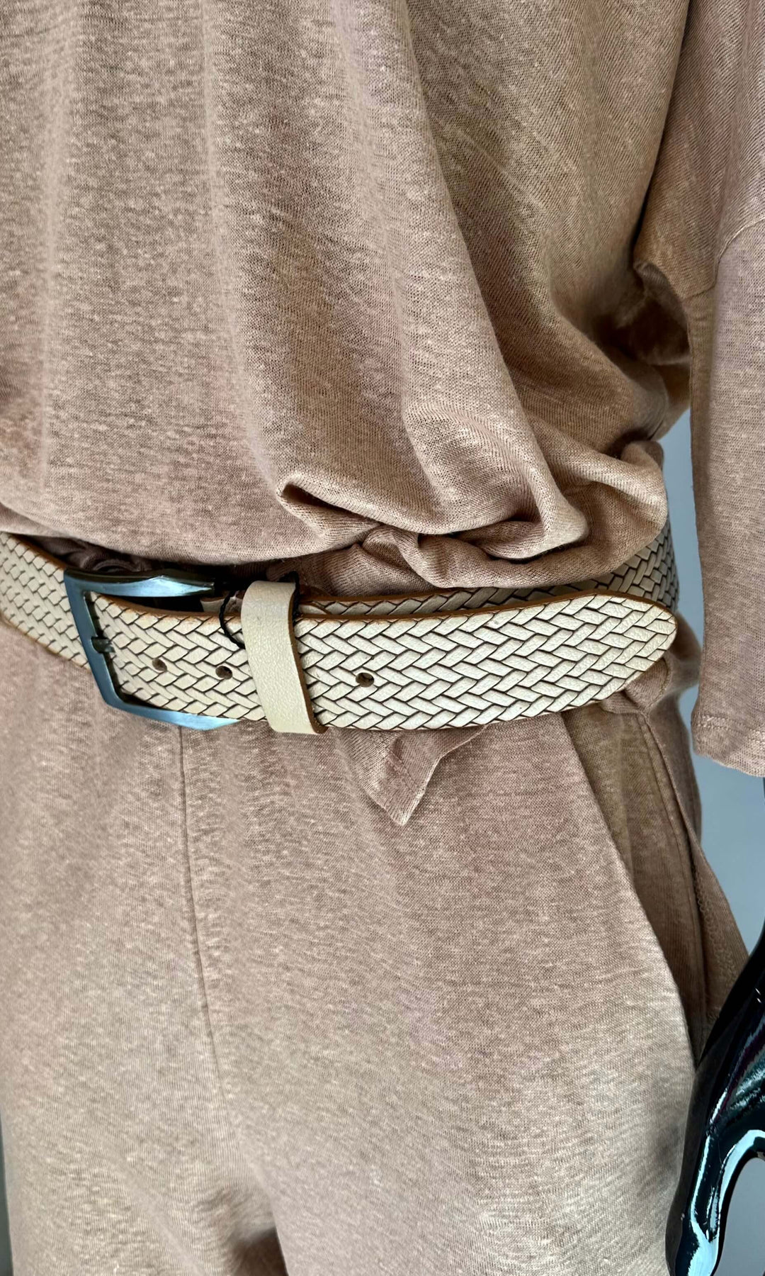 Skinnbelte i Beige