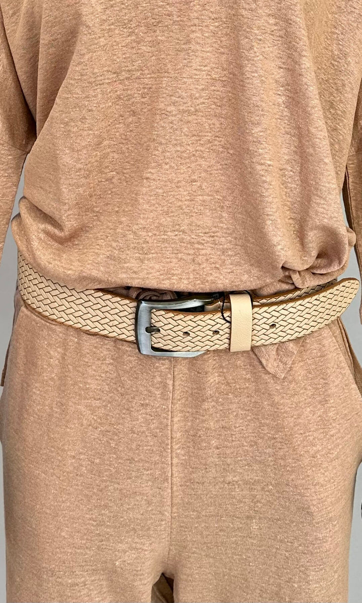 Skinnbelte i Beige