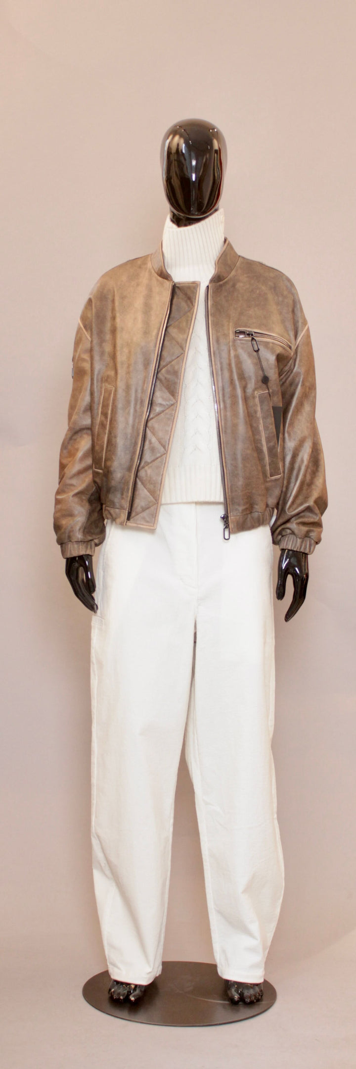 Skinnjakke - Vintage Brun