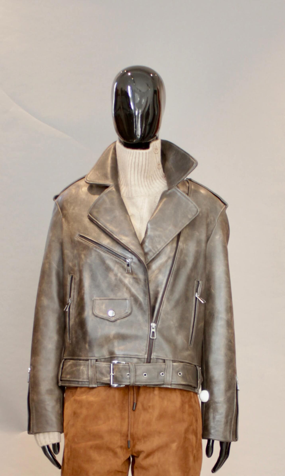 Skinnjakke - Vintage Brun