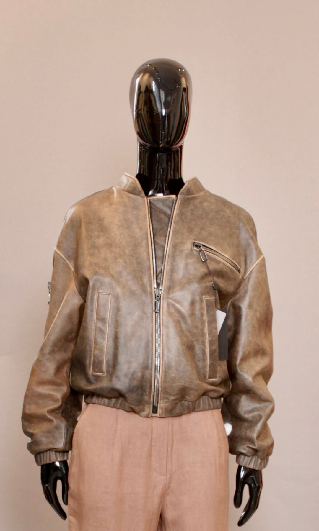 Skinnjakke - Vintage Brun