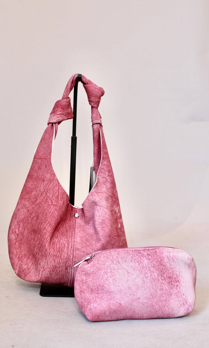 Mini Semsket Skinnveske i Rosa