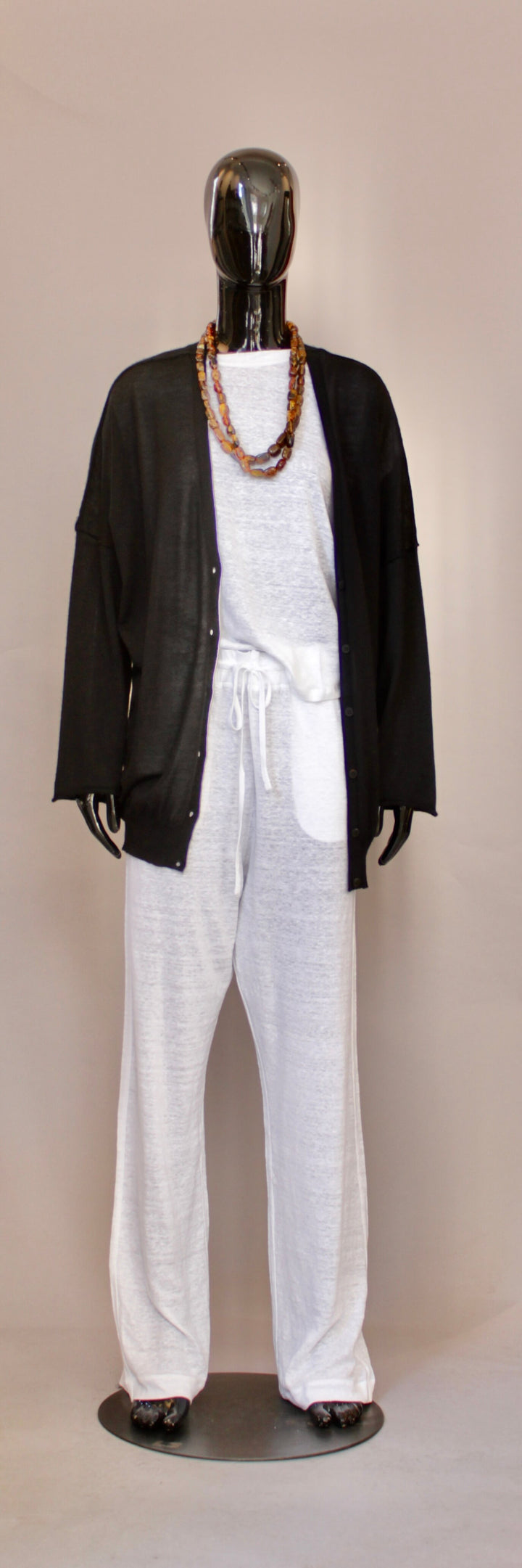 Cashmere og silke cardigan jakke i sort