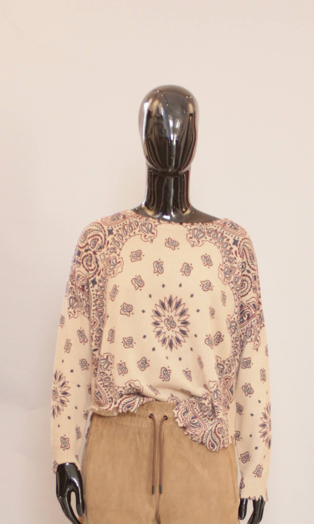 Genser - Cashmere - Beige Bandana