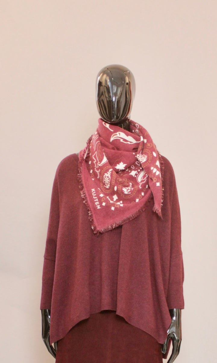 Skjerf - Cashmere - Bordeaux Bandana