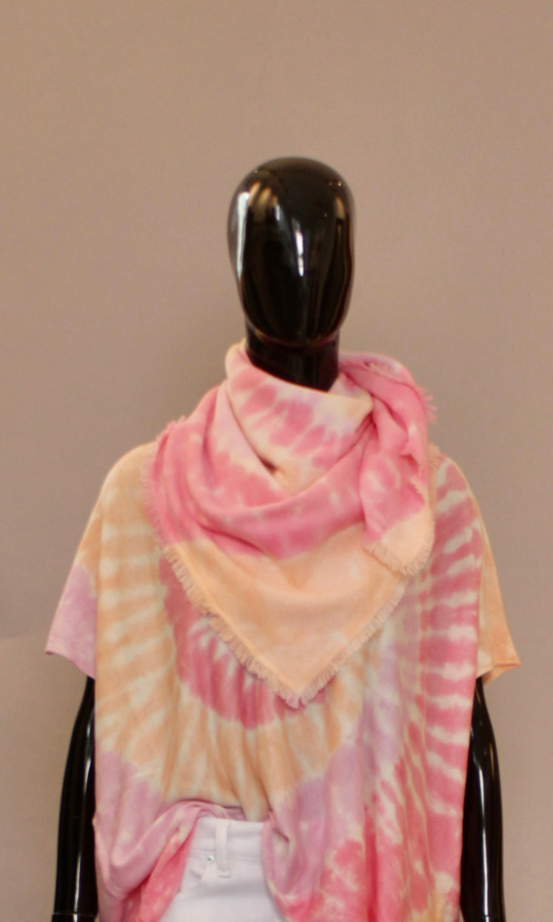 Skjerf - Cashmere - Tie Dye bandana oransje
