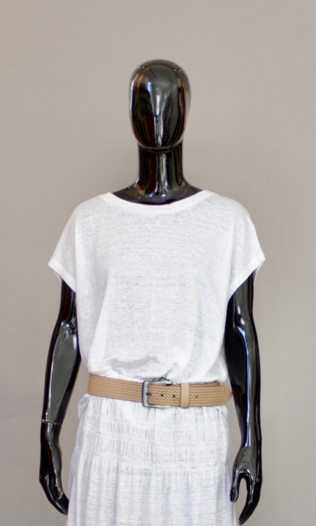 Lin t-shirt i Hvit