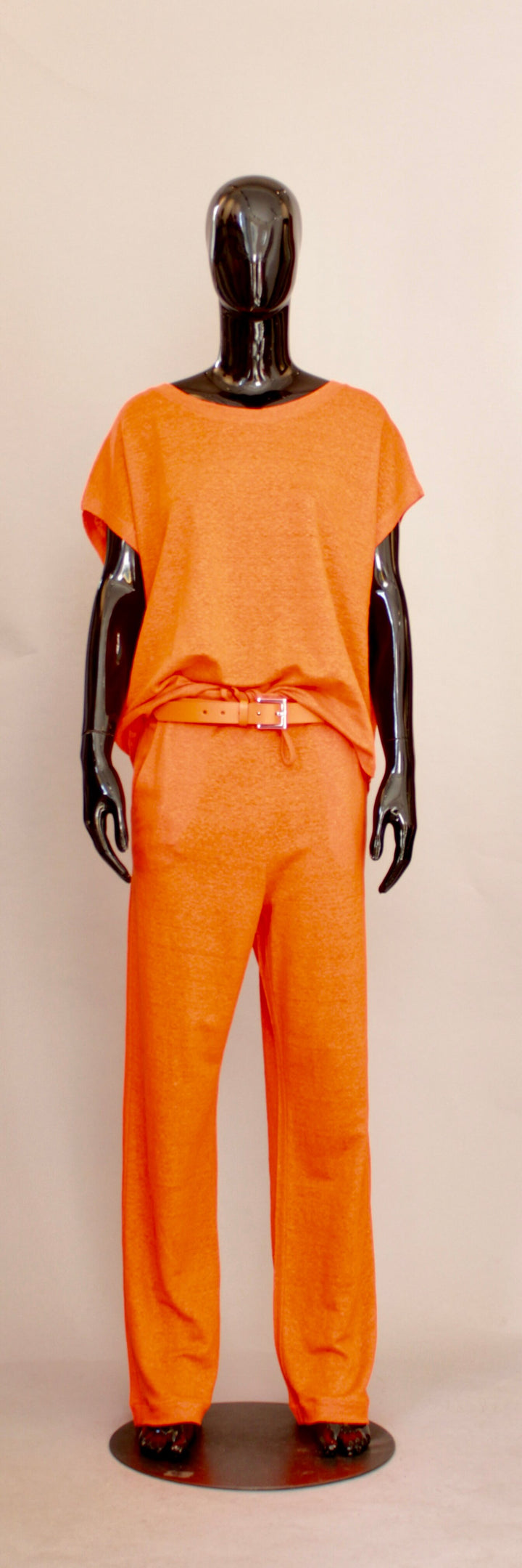 Lin t-shirt i Oransje