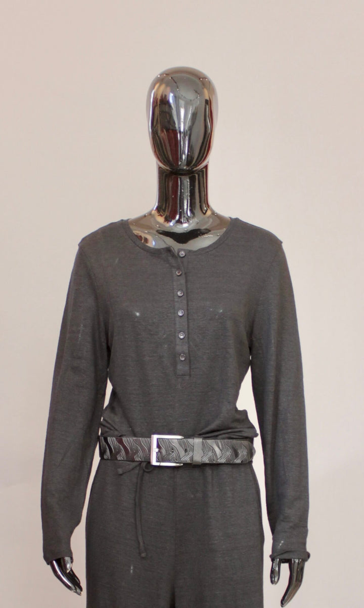 Lin t-shirt i Sort
