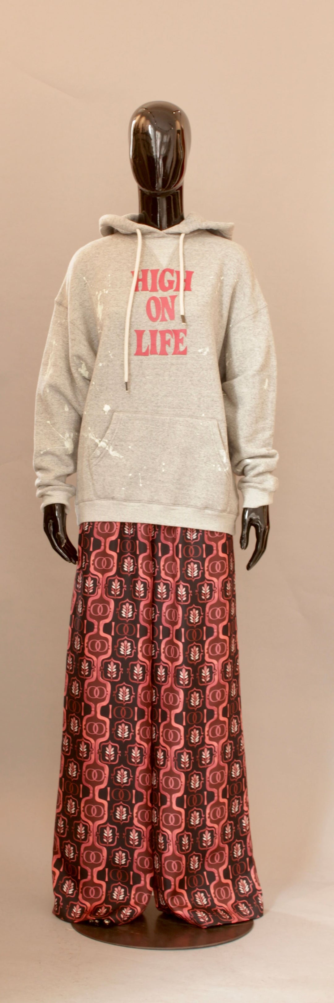 "High on life" Hoodie i Grå