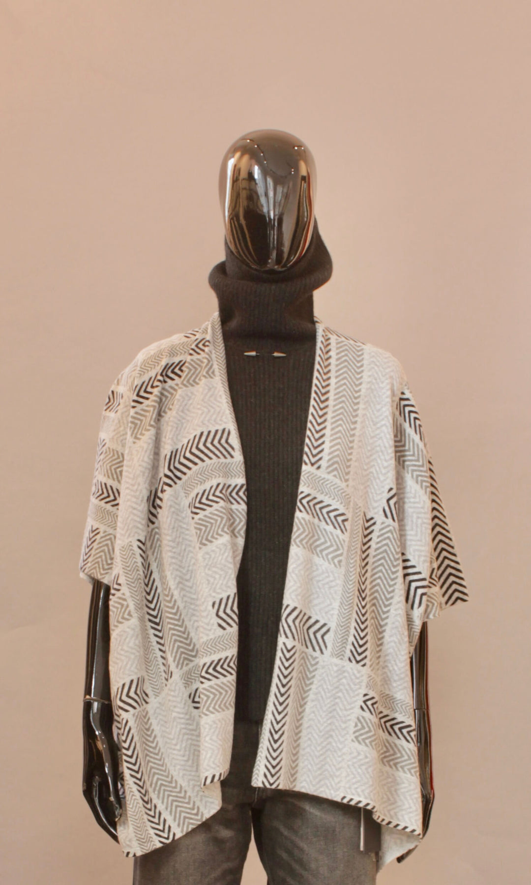 Notshy mønstret cardigan i ull og cashmere